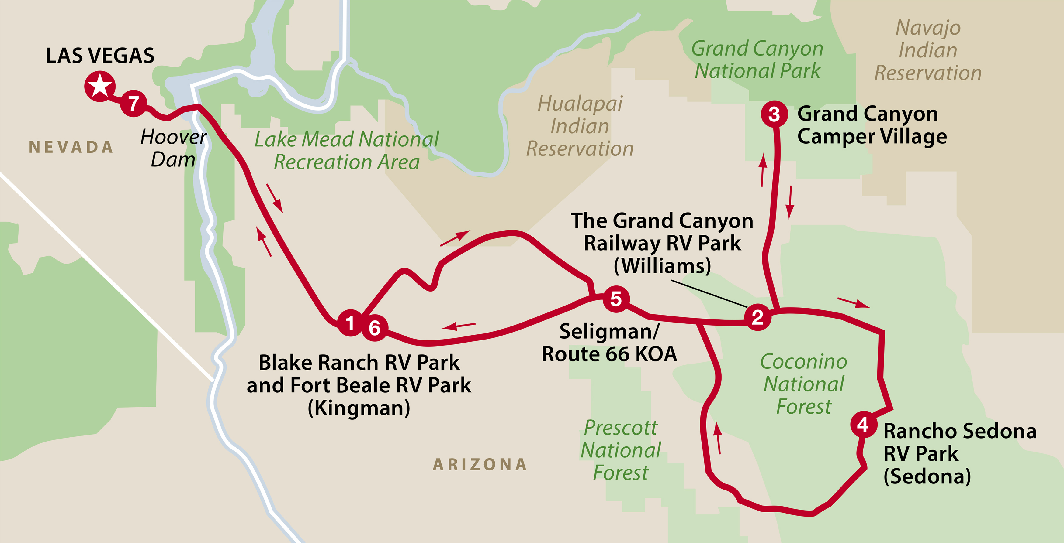 Wielki Kanion Kolorado i Las Vegas - trasa podróży kamperem [KOSZTY WYNAJMU] – zdjęcie 1